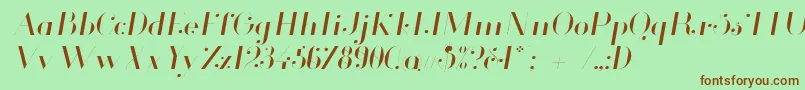 Glamor Lightitalic Font – Brown Fonts on Green Background