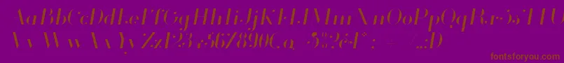 Fonte Glamor Lightitalic – fontes marrons em um fundo roxo