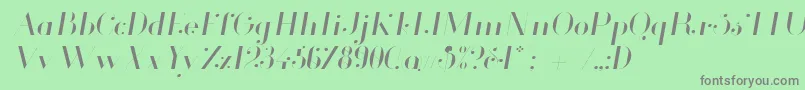 fuente Glamor Lightitalic – Fuentes Grises Sobre Fondo Verde