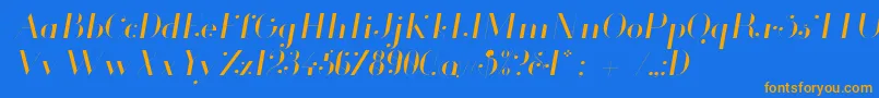 fuente Glamor Lightitalic – Fuentes Naranjas Sobre Fondo Azul