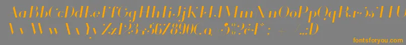 Glamor Lightitalic-Schriftart – Orangefarbene Schriften auf grauem Hintergrund