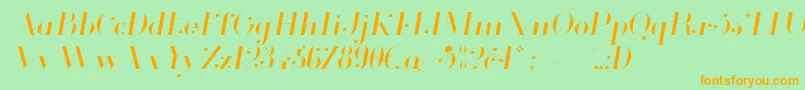 fuente Glamor Lightitalic – Fuentes Naranjas Sobre Fondo Verde