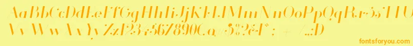 Glamor Lightitalic Font – Orange Fonts on Yellow Background
