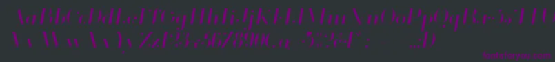 Шрифт Glamor Lightitalic – фиолетовые шрифты на чёрном фоне