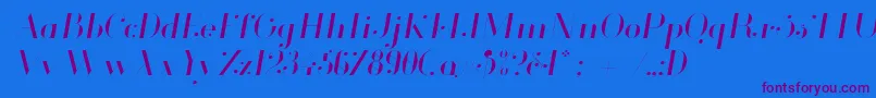Police Glamor Lightitalic – polices violettes sur fond bleu