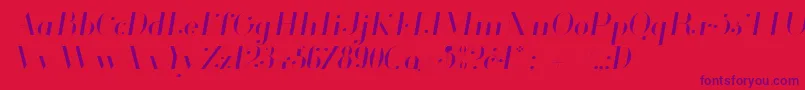 Police Glamor Lightitalic – polices violettes sur fond rouge