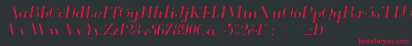 Czcionka Glamor Lightitalic – czerwone czcionki na czarnym tle