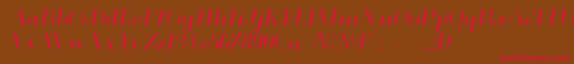 Шрифт Glamor Lightitalic – красные шрифты на коричневом фоне