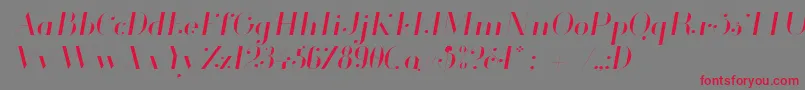 Fonte Glamor Lightitalic – fontes vermelhas em um fundo cinza