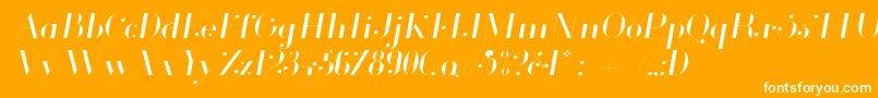 Fonte Glamor Lightitalic – fontes brancas em um fundo laranja