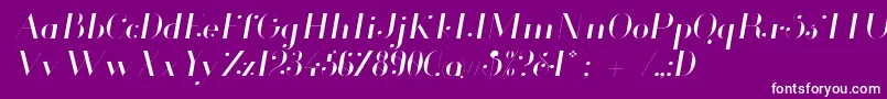 Glamor Lightitalic Font – White Fonts on Purple Background