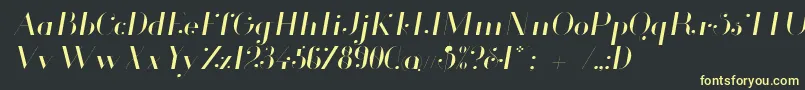 Шрифт Glamor Lightitalic – жёлтые шрифты на чёрном фоне