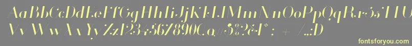 Шрифт Glamor Lightitalic – жёлтые шрифты на сером фоне
