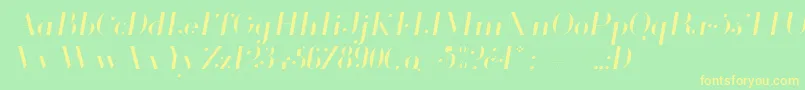 Подробнее о шрифте Glamor Lightitalic Шрифт Glamor Lightitalic – жёлтые шрифты на зелёном фоне