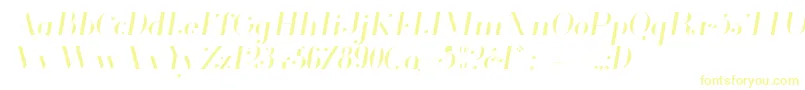 Glamor Lightitalic-fontti – keltaiset fontit valkoisella taustalla