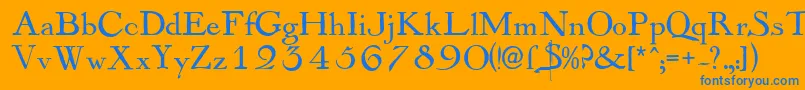 Mayflowerantique Font – Blue Fonts on Orange Background