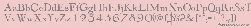 フォントMayflowerantique – ピンクの背景に灰色の文字