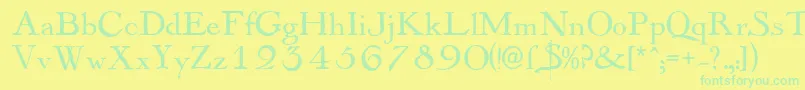 Mayflowerantique Font – Green Fonts on Yellow Background