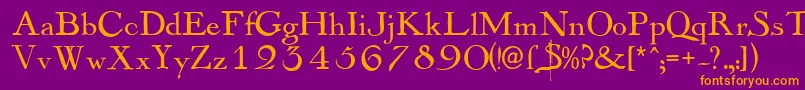 Mayflowerantique Font – Orange Fonts on Purple Background