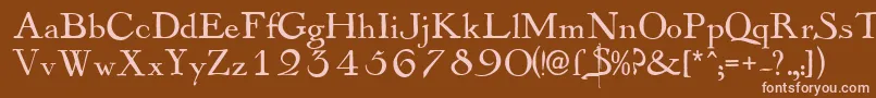 Mayflowerantique Font – Pink Fonts on Brown Background