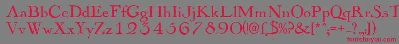 Mayflowerantique-Schriftart – Rote Schriften auf grauem Hintergrund
