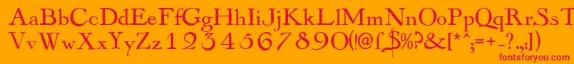 Mayflowerantique Font – Red Fonts on Orange Background