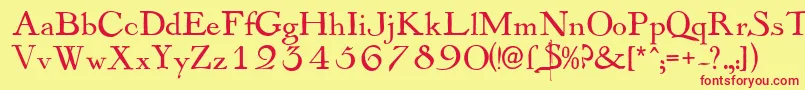 Mayflowerantique Font – Red Fonts on Yellow Background