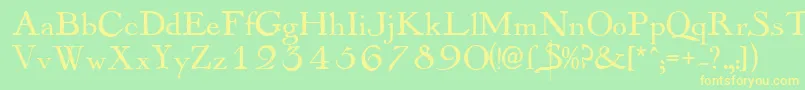 Шрифт Mayflowerantique – жёлтые шрифты на зелёном фоне
