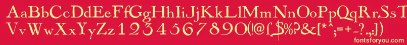 Mayflowerantique Font – Yellow Fonts on Red Background