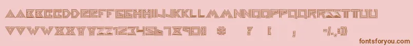 Fonte HelloearthRegular – fontes marrons em um fundo rosa