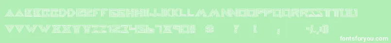 Fonte HelloearthRegular – fontes brancas em um fundo verde