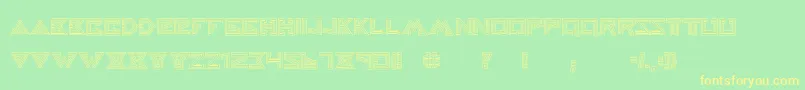 Fonte HelloearthRegular – fontes amarelas em um fundo verde