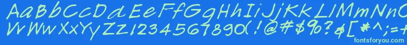 LemondRegular Font – Green Fonts on Blue Background