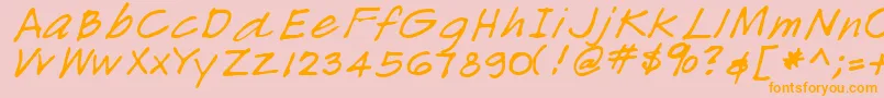 LemondRegular-Schriftart – Orangefarbene Schriften auf rosa Hintergrund