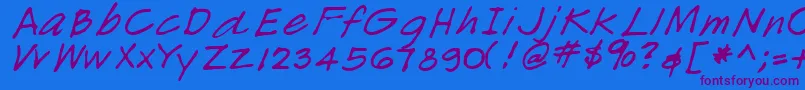 LemondRegular Font – Purple Fonts on Blue Background