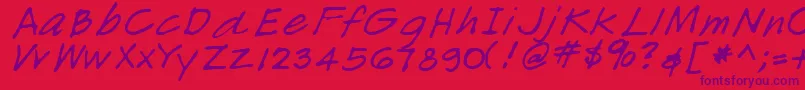 LemondRegular Font – Purple Fonts on Red Background
