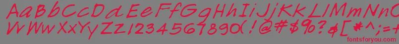 LemondRegular Font – Red Fonts on Gray Background