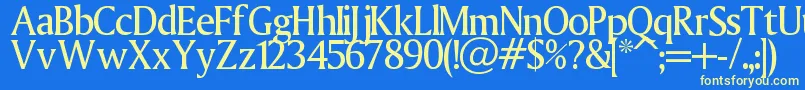 Foxy Font – Yellow Fonts on Blue Background