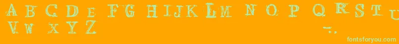 ArcadeFire Font – Green Fonts on Orange Background