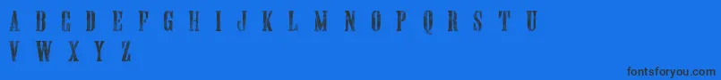 フォントHandprintingpressMeshedDemo – 黒い文字の青い背景