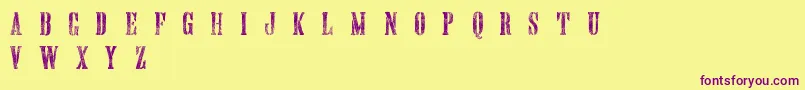 HandprintingpressMeshedDemo Font – Purple Fonts on Yellow Background