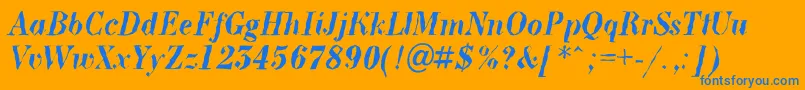 BodoninovabrkBolditalic Font – Blue Fonts on Orange Background