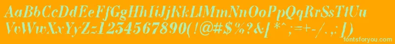 BodoninovabrkBolditalic Font – Green Fonts on Orange Background