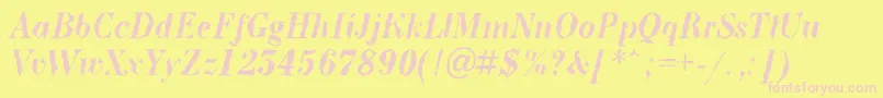 BodoninovabrkBolditalic Font – Pink Fonts on Yellow Background