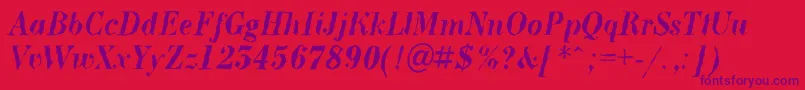 BodoninovabrkBolditalic Font – Purple Fonts on Red Background