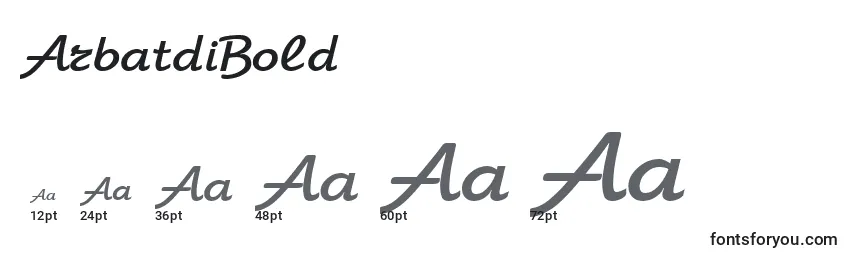 Размеры шрифта ArbatdiBold