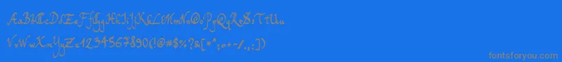 fuente TomsHandwriting – Fuentes Grises Sobre Fondo Azul