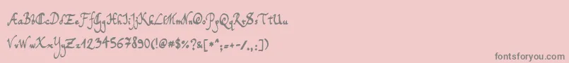 フォントTomsHandwriting – ピンクの背景に灰色の文字