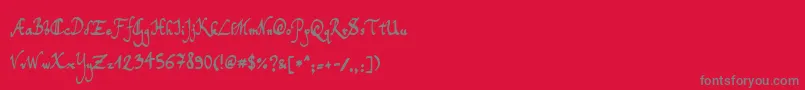 TomsHandwriting Font – Gray Fonts on Red Background