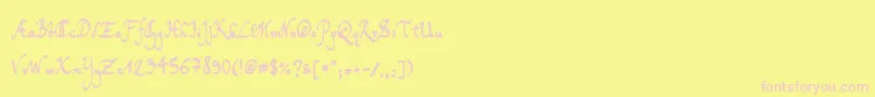 TomsHandwriting Font – Pink Fonts on Yellow Background